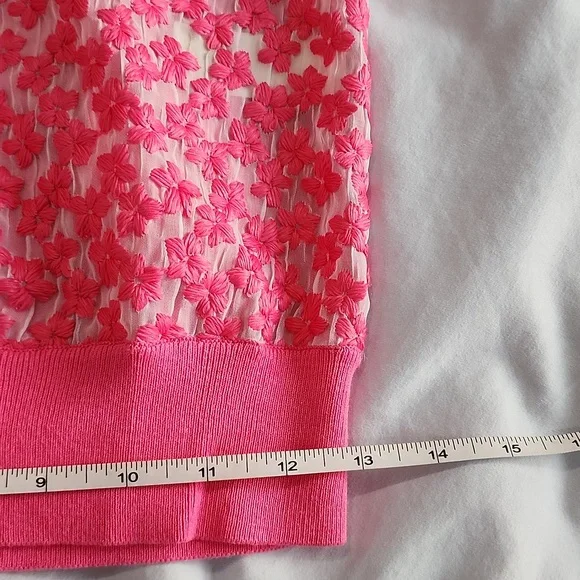Kate Spade Pink Floral Top with sheer panel sz XS - Picture 15 of 15